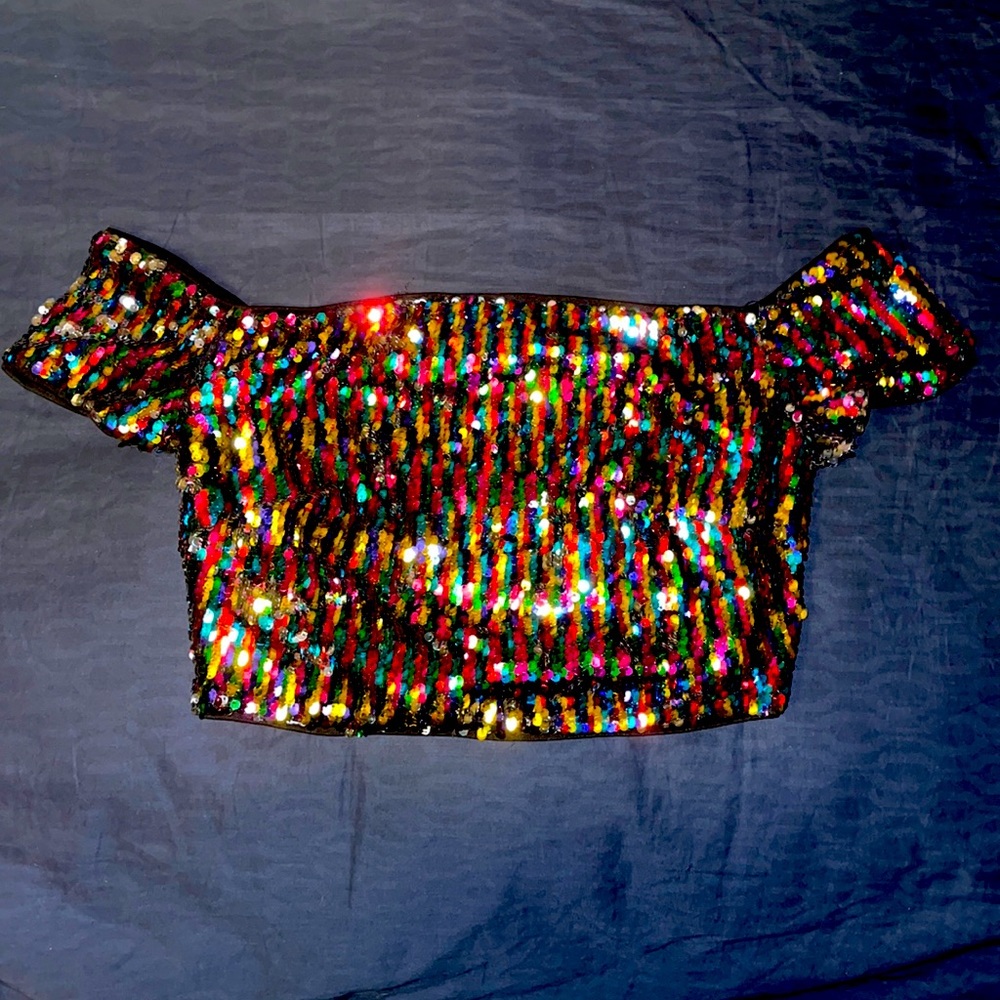 Sequin Party Crop Top